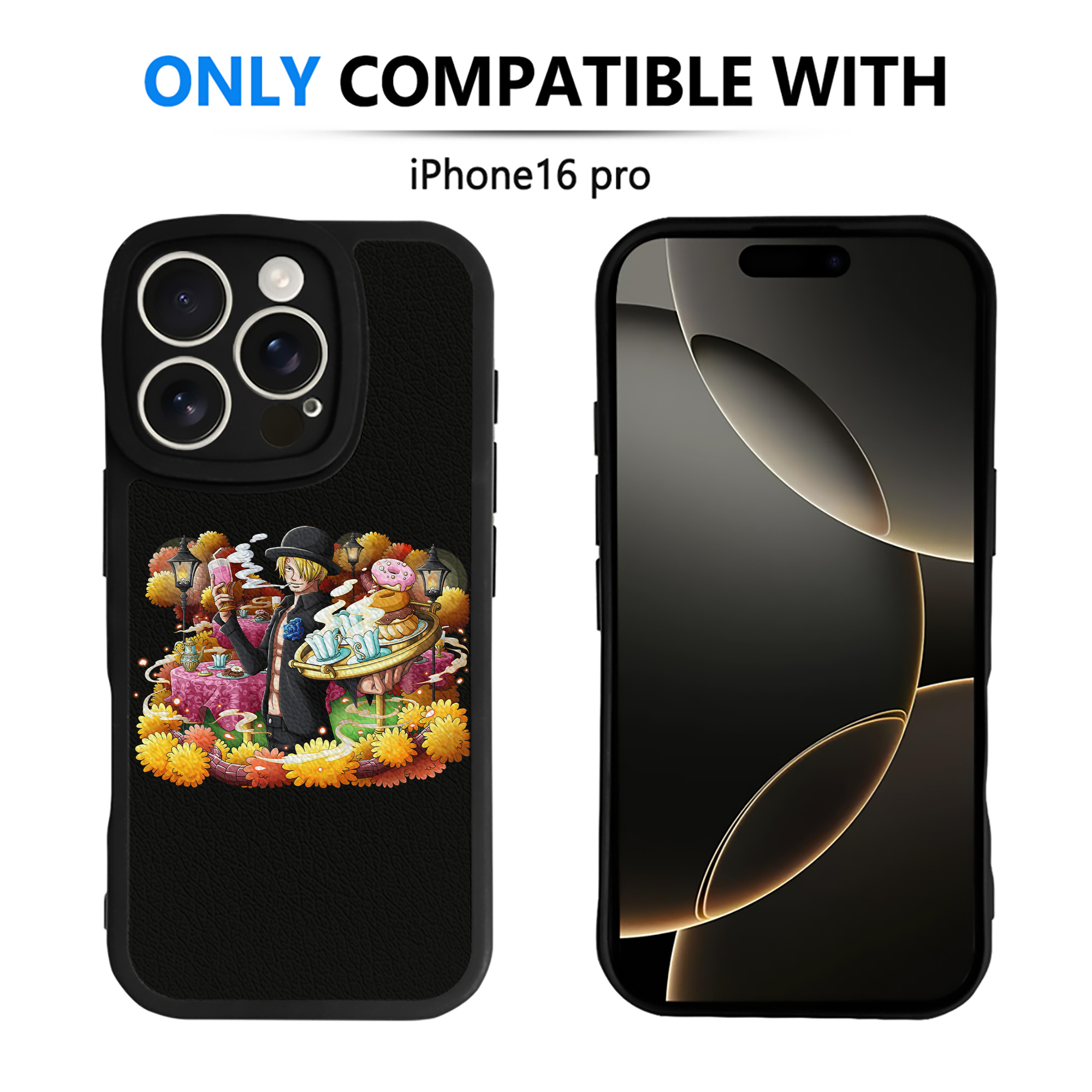 （画像用） ワンピース サンジ ONE PIECE Sanji 【iPhone 16シリーズ対応】シリコンスマホケース（レザー調） 材質：シリコン
